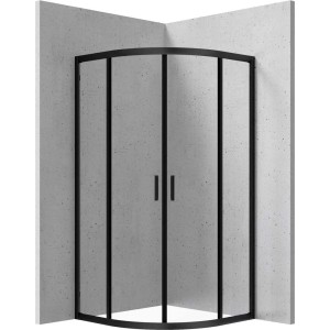 Cabina doccia semicircolare Caimito Idrostile 900x1850 mm nero