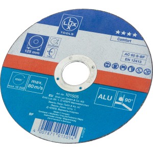 Disco abrasivo LUX, diametro 125 mm, per smerigliatrici angolari, per taglio alluminio.