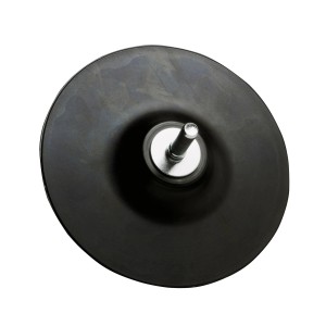 Platorello in gomma LUX 125 mm con mandrino per dischi abrasivi, accessorio per trapani.