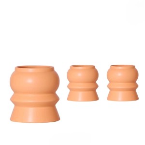 t.b.t. Set di 3 vasi per orchidee in terracotta.