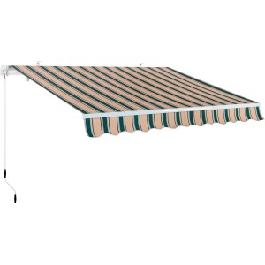 Tenda da sole a strisce t.b.t. beige e verde per terrazza e balcone.