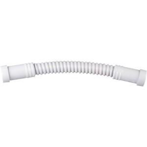 Curva per tubi flessibile bianca per impianti idraulici.