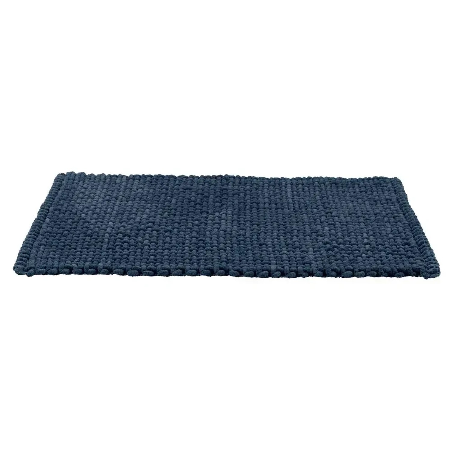 WENKO Tappeto da bagno Mélange blu navy 55 x 65 cm