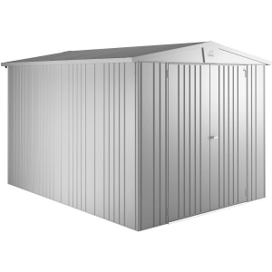 Casetta da giardino in metallo Biohort Europa, 6,8 m², argento metallizzato, con doppia porta. Ideale per riporre gli oggetti in giardino.