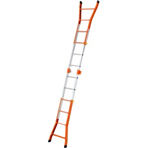 Scala t.b.t. per lavori edili, arancione e argento.
