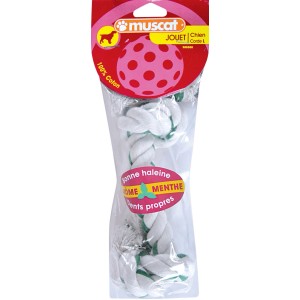 t.b.t. Gioco per cani in corda di cotone, bianco e verde.