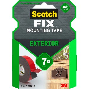 Scotch Fix Nastro di montaggio per esterni, 19mm x 3m, resistente a intemperie e UV, fino a 7kg.