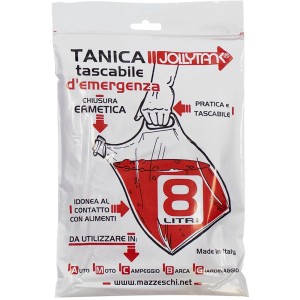 Tanica pieghevole da 8 litri per emergenze, ideale per auto, campeggio e barca. Kit di pronto soccorso.