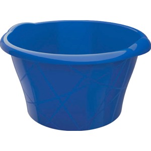 Ciotola blu in plastica t.b.t. per pulizia con motivo.