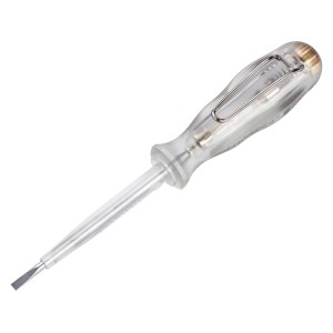 Tester di tensione LUX Comfort, 143 mm, con manico in plastica trasparente per misurare le correnti elettriche.