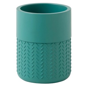 Portaspazzolino t.b.t. turchese con motivo.