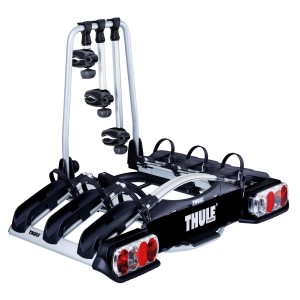Portabiciclette Thule EuroWay G2 per 3 bici, portabici da traino con luci posteriori e bracci di fissaggio.