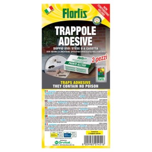 Trappola adesiva Florlis per topi, insetti e ragni, non tossica.