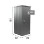 Armadio da terrazza Biohort Julia Gr. L High, grigio quarzo metallizzato, con dimensioni.