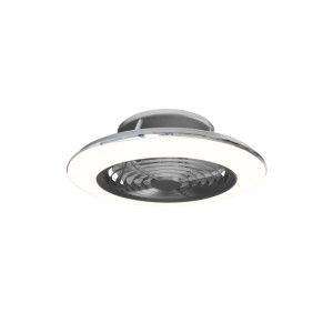 Plafoniera LED Alisio Mini 70W ventilatore motore DC 30W luce regolabile argento