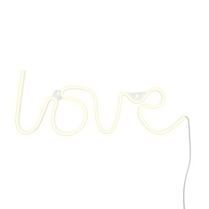 Applique LED bianca a forma della parola "Love".