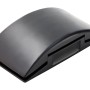 Blocco abrasivo manuale LUX in PVC nero per carta vetrata, ideale per la lavorazione del legno.
