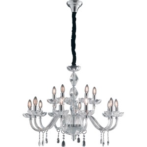 Elegante lampadario t.b.t. Lampadari con decorazioni in cristallo trasparente per un'illuminazione di stile.
