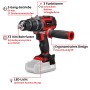 Einhell Avvitatore a impulsi a batteria TP-CD 18/60 Li-i BL Solo, rosso/nero, con impugnatura supplementare.