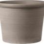 Vaso per piante cilindrico Deroma Primitivo color grafite in terracotta Ø 33 cm per il giardino.