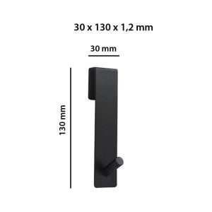 Gancio box doccia metallo 30x130x12 mm nero