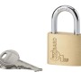 Due lucchetti t.b.t. con chiavi. Corpo color ottone, arco color argento.