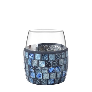 Portaspazzolini t.b.t. con motivo a mosaico blu.