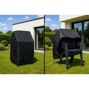 Copertura sedie impilabili Oxford PU 210D 68x68x80/120 cm nero