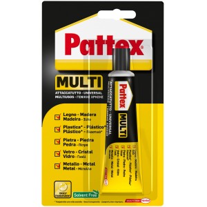 Pattex Multi colla universale, adatta per legno, plastica, pietra, vetro e metallo.