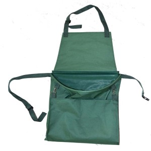 Grembiule da giardinaggio verde con tasca.