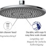 Soffione doccia a pioggia cromato Wenko Watersaving con testa rotonda e ugelli anticalcare.