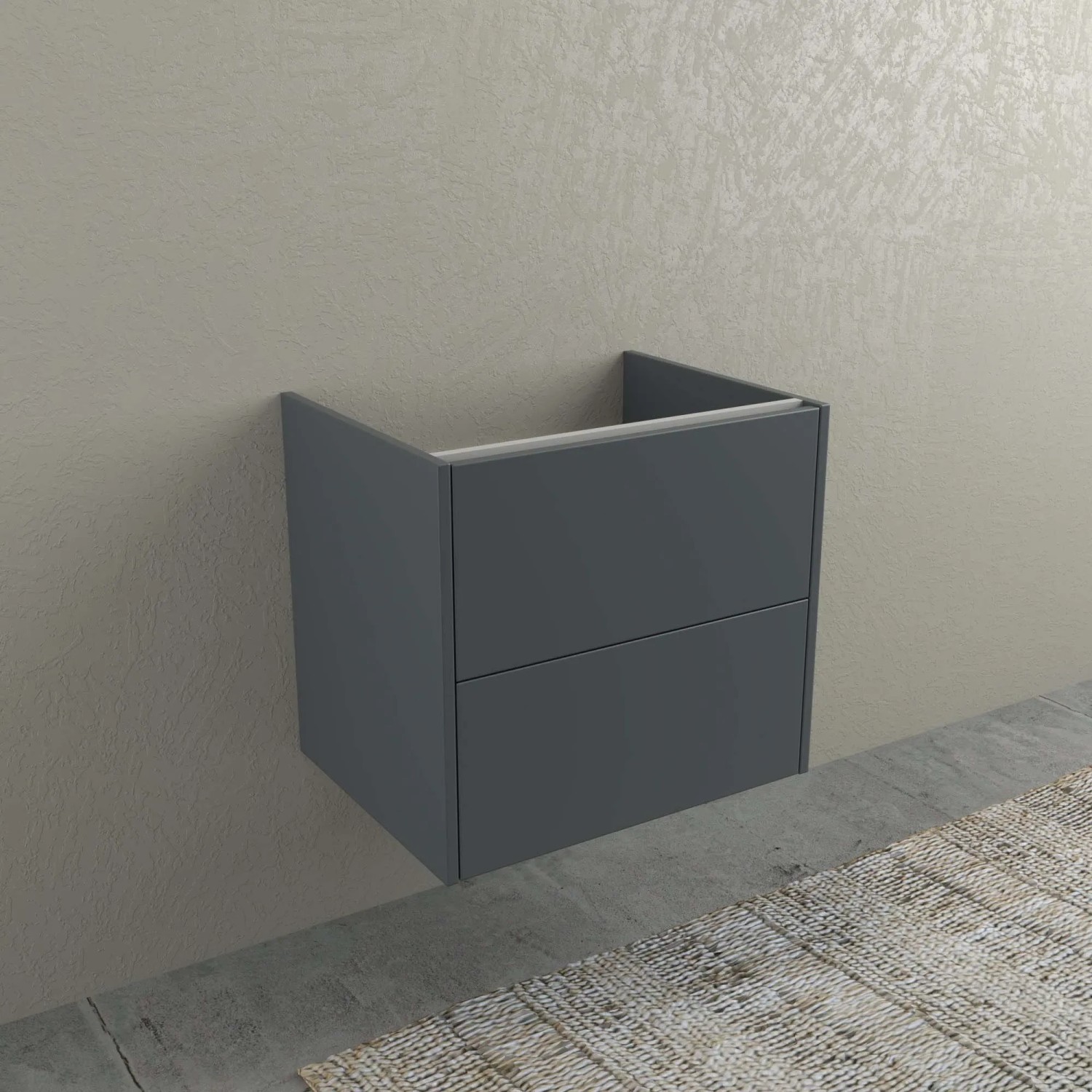 Mobile bagno sospeso t.b.t. grigio con due cassetti.