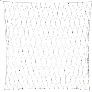 Rete luminosa a LED 3x3m con 300 LED bianco caldo e cavo verde per interni ed esterni.