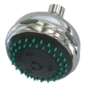 Soffione doccia t.b.t., cromato con ugelli verdi.