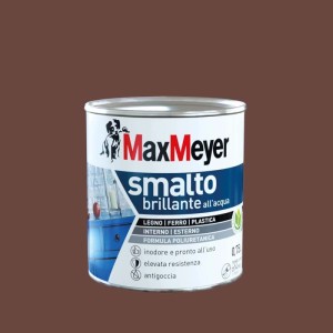 Smalto all`acqua poliuretanico brillante MaxMeyer cioccolato 0,75 l