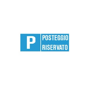 Cartello blu "Parcheggio riservato" come segnale di avviso