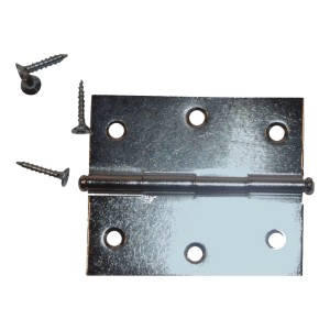 Cerniera in acciaio inox con viti per porte e mobili.