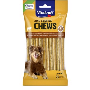 Vitakraft Long Lasting Chews snack per cani, 25 pezzi. Snack a basso contenuto di grassi per l'intrattenimento.