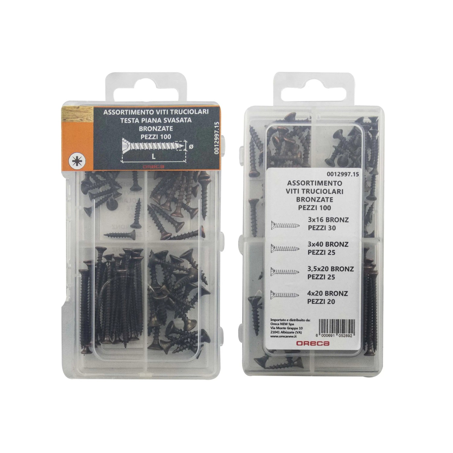 Viti Per Truciolare Testa Piana TSP Bronzate – 3,5x50 Mm, Confezione 200 Pezzi, Acciaio Temperato