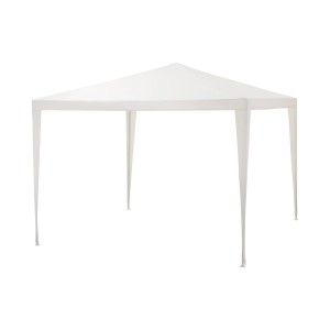 Gazebo CMI PE bianco, 300x300 cm, con struttura in tubi d'acciaio. Ideale per giardino e terrazza.
