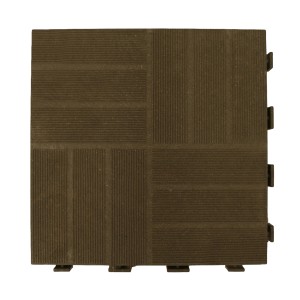 Pavimento autobloccante t.b.t. marrone con superficie scanalata per esterni.