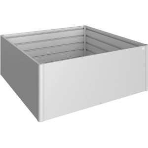 Aiuola rialzata Biohort, dimensioni 2x2 m, metallo argentato.