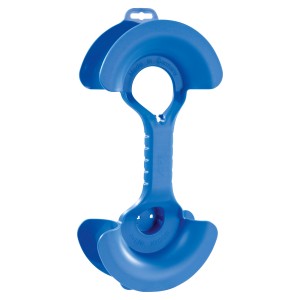 Avvolgicavo blu per cavi da 2-25 m, con manico e occhielli per appendere per evitare grovigli.