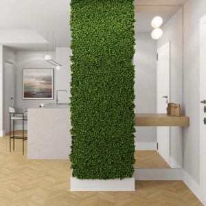 Pannello verde t.b.t. come divisorio in interni moderni.