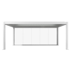 Parete scorrevole pergola Biohort in vetro bianco 568x234 cm