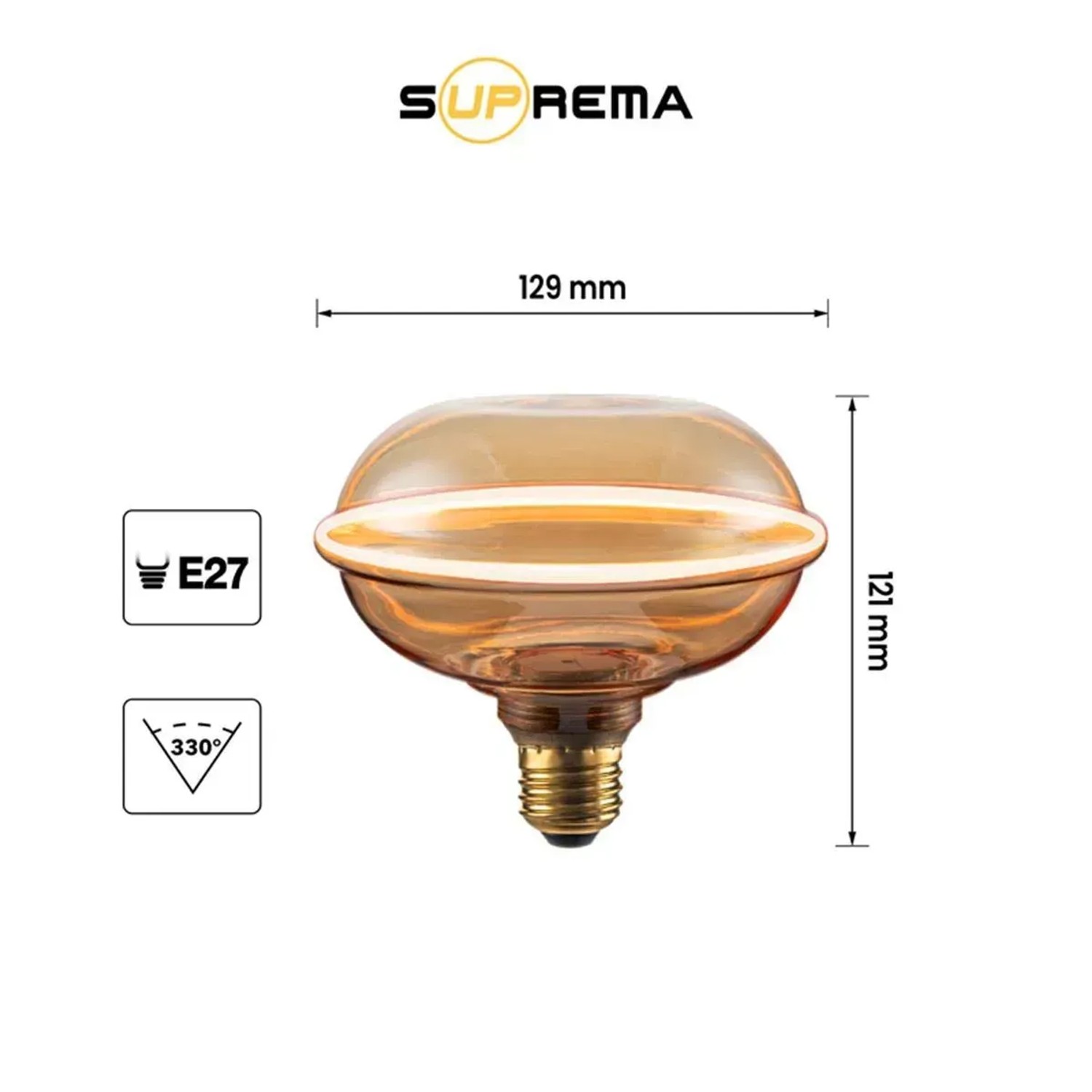Lampada LED decorativa E7 eclipse Prismalux 265 lm ambrata_5