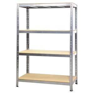 Scaffale in kit legno e metallo 4 piani in FSC 160x60x180 cm