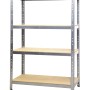 Scaffale in kit legno e metallo 4 piani in FSC 160x60x180 cm