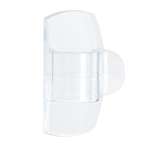 Gancio adesivo trasparente per bagno e cucina.