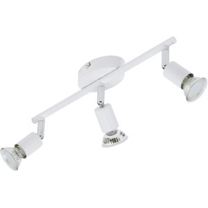 Briloner LED Spot Simple, a 3 luci, bianco in metallo, faretti orientabili.